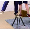 Conjunto Mesa Minimalista com 4 Cadeiras Compacta 1m2:base de Cadeiras com Aspecto de Madeira e Teci - 5