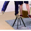 Ver imagem 4 de Conjunto Mesa Minimalista com 4 Cadeiras Compacta 1m2:base de Cadeiras com Aspecto de Madeira e Teci