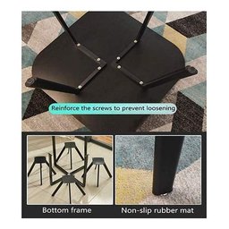 Conjunto Mesa Minimalista com 4 Cadeiras Compacta 1m2:base de Cadeiras com Aspecto de Madeira e Teci - 4