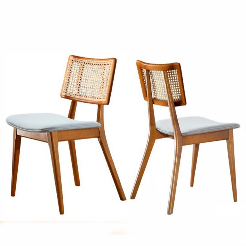 Kit 2 Cadeiras para Mesa de Jantar Madeira Maciça com Telinha - Zara - Requinte Salas - 1