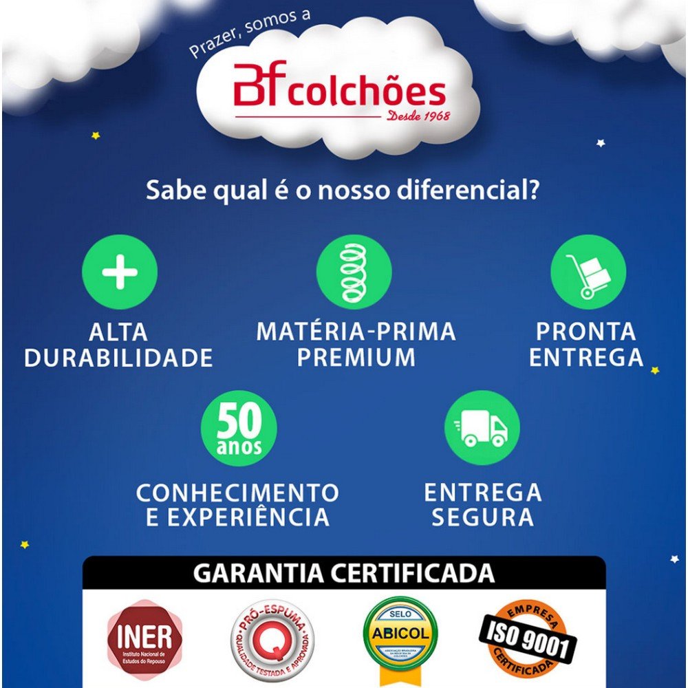 Colchão Berço BF D18 Antialérgico 130x60x10cm Espuma Certificado -  - 9