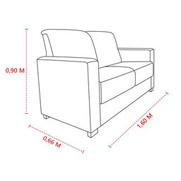 Sofá Namoradeira Pequeno 2 Lugares Imperial Suede:cinza - 5