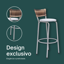 Ver imagem 4 de Kit 2 Banqueta Bistro para Cozinha Junco Cappuccino Àrea Gourmet Balcão Bancada bares Churrasqueira