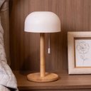 Ver imagem 4 de Luminária de Mesa Stella Bambu LED 3 Tons USB Branca - Wolff