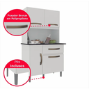 Ver imagem 6 de Armário para Cozinha 4 Portas 1 Gaveta Luiza Imop - - Branco Neve