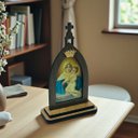 Ver imagem 3 de Capela Mãe Rainha com Coroa e Oração 18 Cm