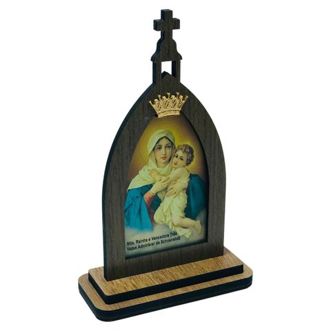 Capela Mãe Rainha com Coroa e Oração 18 Cm