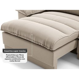 Sofá Plaza 2,00m Retrátil e Reclinável Velosuede - Netsofas - 5