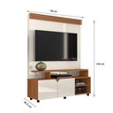 Ver imagem 3 de Estante Home Berlim para Tv até 60 Polegadas 2 Portas Prateleira e Rodízio Off White/tauari -