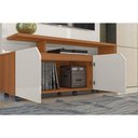 Ver imagem 2 de Estante Home Berlim para Tv até 60 Polegadas 2 Portas Prateleira e Rodízio Off White/tauari -