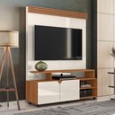 Ver imagem 1 de Estante Home Berlim para Tv até 60 Polegadas 2 Portas Prateleira e Rodízio Off White/tauari -