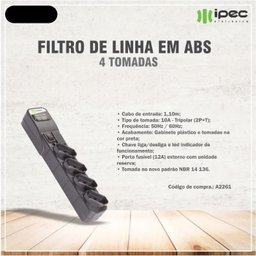 Filtro de Linha com 04 Tomadas 10a Bivolt Ipec - 2