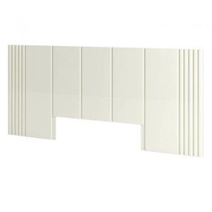 Cabeceira Painel Ripado Queen Off White Brilho 270cm