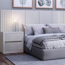 Ver imagem 2 de Cabeceira Painel Ripado Queen Off White Brilho 270cm