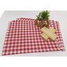 Jogo Americano Xadrez Vermelho e Branco 45 x 35 com 6 peças - 1