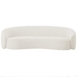 Sofá 3 Lugares 200cm Orgânico Luxo Recepção Amore Bouclé Branco - Amarena Móveis - 6