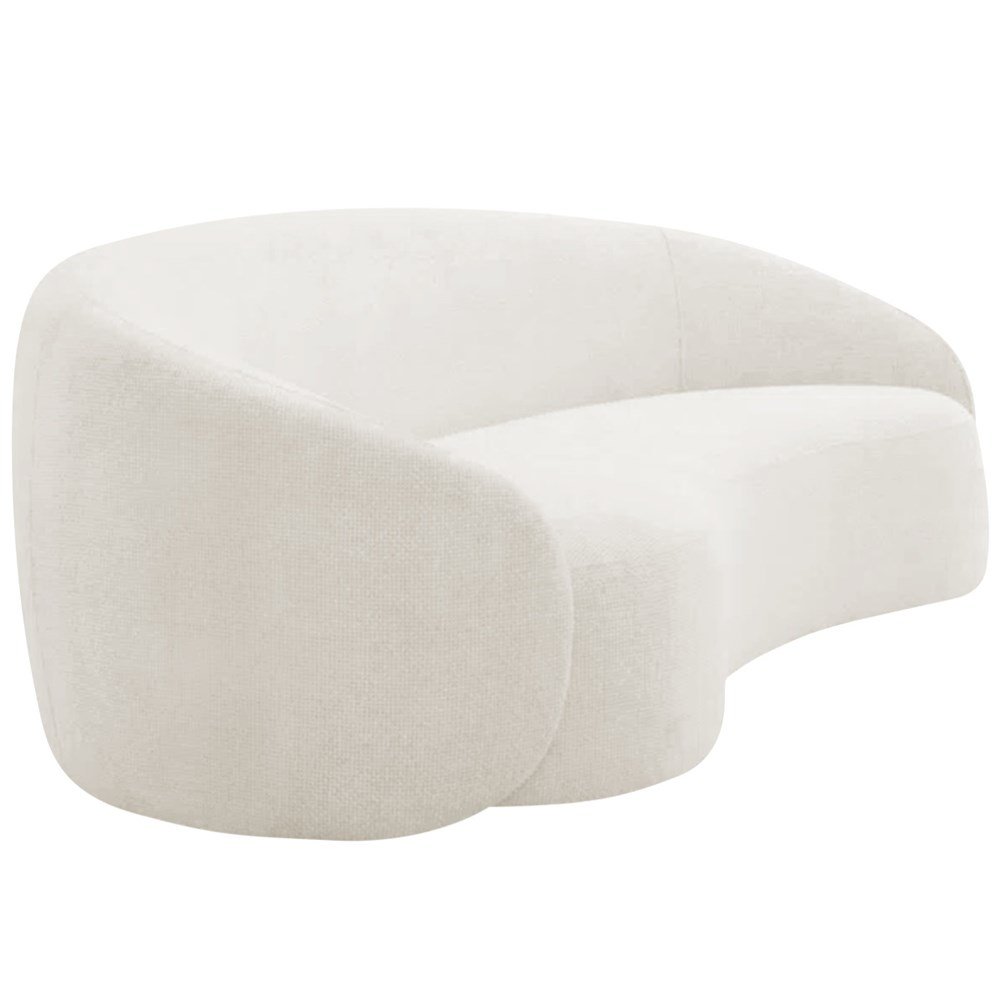 Sofá 3 Lugares 200cm Orgânico Luxo Recepção Amore Bouclé Branco - Amarena Móveis - 5