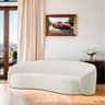 Sofá 3 Lugares 200cm Orgânico Luxo Recepção Amore Bouclé Branco - Amarena Móveis - 2