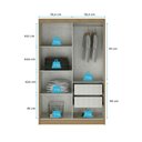 Ver imagem 5 de Guarda Roupa Solteiro Japão 4 Portas 2 Gavetas Menu Móveis Off White Carvalho