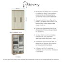 Ver imagem 6 de Guarda Roupa Solteiro Japão 4 Portas 2 Gavetas Menu Móveis Off White Carvalho