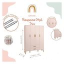 Ver imagem 4 de Guarda Roupa Infantil 4 Portas 2 Gavetas Isis Rosa Acetinado Pés Retrô P/ Quarto de Bebê - Reller