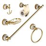 Kit Acessórios Banheiro 5 Peças Dourado com Porcelana Luxo - 1