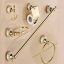 Ver mais imagens de Kit Acessórios Banheiro 5 Peças Dourado com Porcelana Luxo
