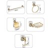 Kit Acessórios Banheiro 5 Peças Dourado com Porcelana Luxo - 9