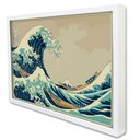 Ver imagem 1 de Quadro Decorativo a Grande Onda de Kanagawa em Moldura Caixa Tacolado Moldura Caixa Alta 4,5cm Branc