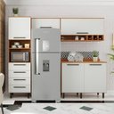 Ver imagem 2 de Armário de Cozinha Completa 5 Portas 4 Gavetas Grécia Madeirado/off White