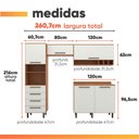 Ver imagem 3 de Armário de Cozinha Completa 5 Portas 4 Gavetas Grécia Madeirado/off White