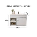 Ver imagem 6 de Kit de Banheiro Gabinete com Cuba + Espelheira Suspensa com Espelho Cannes - Branco
