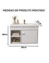 Ver imagem 6 de Kit de Banheiro Gabinete com Cuba + Espelheira Suspensa com Espelho Cannes - Branco