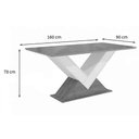 Ver imagem 2 de Mesa para Cozinha Amora com Tampo Madeirado com Vidro 160x90cm Freijó Bronze Kappesberg