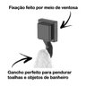 Cabide Gancho Multiuso Ventosa Banheiro Preto Fosco Future - 2