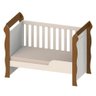 Berço Americano Mini Cama Provençal Lisa Branco Fosco com Amadeirado Carolina Baby - 3