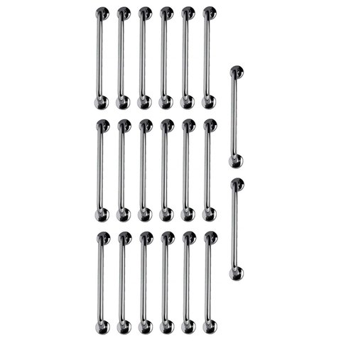 Barra de Apoio Inox 40cm Kit 20 Unidades Idoso Gestante Cadeirante Banheiro Box Casa Suporte Corrima