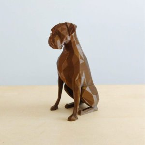 Cachorro Boxer Decorativo - 10 Cm Altura -Toque 3D: Bronze
