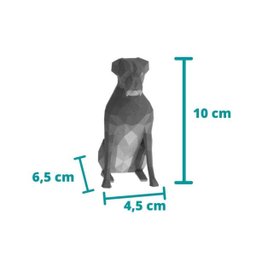 Cachorro Boxer Decorativo - 10 Cm Altura -Toque 3D: Bronze - 4