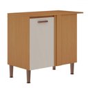 Ver imagem 1 de Balcão de Cozinha de Canto 1 Porta 100% Mdf 1022 Freijó/off White - Genialflex