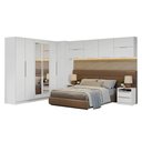 Ver imagem 2 de Quarto Completo de Canto Casal 610 Cm com Mesa de Cabeceira Branco Neo Madesa