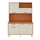 Ver imagem 2 de Cozinha Compacta 5 Portas 1 Gaveta 140cm com Nicho Dunas Itatiaia Marrom/Cinamomo/Off White