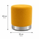 Ver imagem 2 de Puff Rodapé Prata, Cor Amarelo Veludo - Let Móveis
