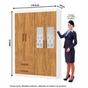 Ver imagem 4 de Guarda-Roupa Solteiro Siena 4 Portas 2 Gavetas com Espelho Multimóveis CR35555 Branco/Cinamomo