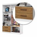 Ver imagem 6 de Guarda-Roupa Solteiro Siena 4 Portas 2 Gavetas com Espelho Multimóveis CR35555 Branco/Cinamomo