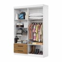 Ver imagem 5 de Guarda-Roupa Solteiro Siena 4 Portas 2 Gavetas com Espelho Multimóveis CR35555 Branco/Cinamomo