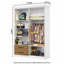 Ver imagem 7 de Guarda-Roupa Solteiro Siena 4 Portas 2 Gavetas com Espelho Multimóveis CR35555 Branco/Cinamomo