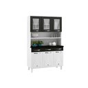 Ver imagem 3 de Kit de Cozinha Compacta Star New C/ 6 Portas (3 C/ Vidro) e 3 Gavetas 120cm Branco/preto - Telasul