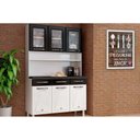 Ver imagem 1 de Kit de Cozinha Compacta Star New C/ 6 Portas (3 C/ Vidro) e 3 Gavetas 120cm Branco/preto - Telasul