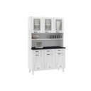 Ver imagem 2 de Kit de Cozinha Compacta Star New C/ 6 Portas (3 C/ Vidro) e 3 Gavetas 120cm Branco/preto - Telasul